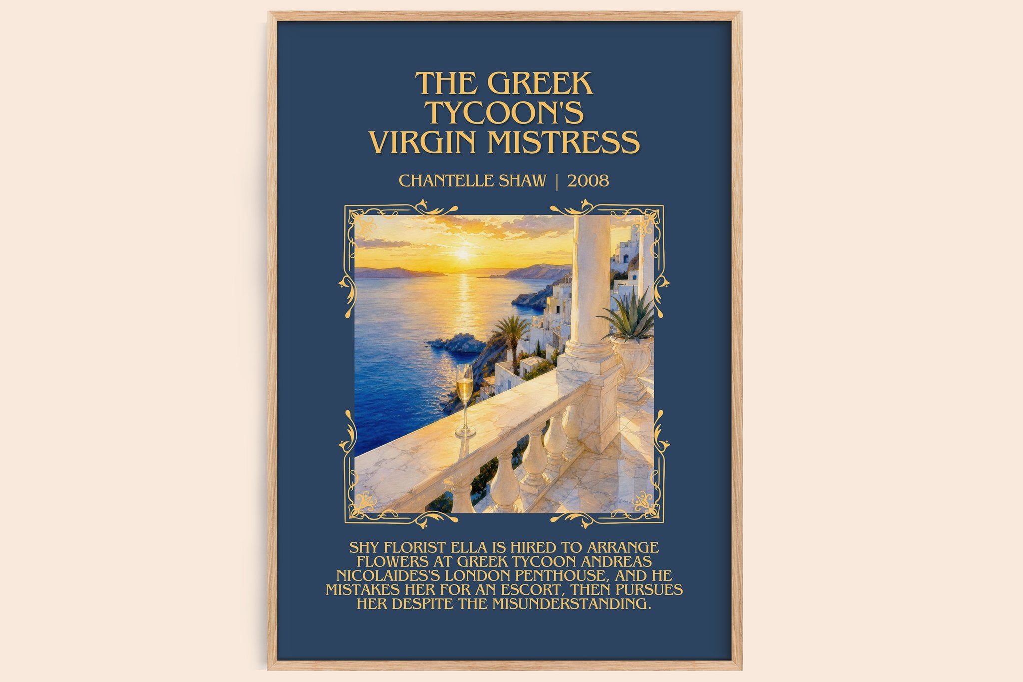 Greek Tycoon's Virgin Mistress Minimalist Book Poster by C. Shaw