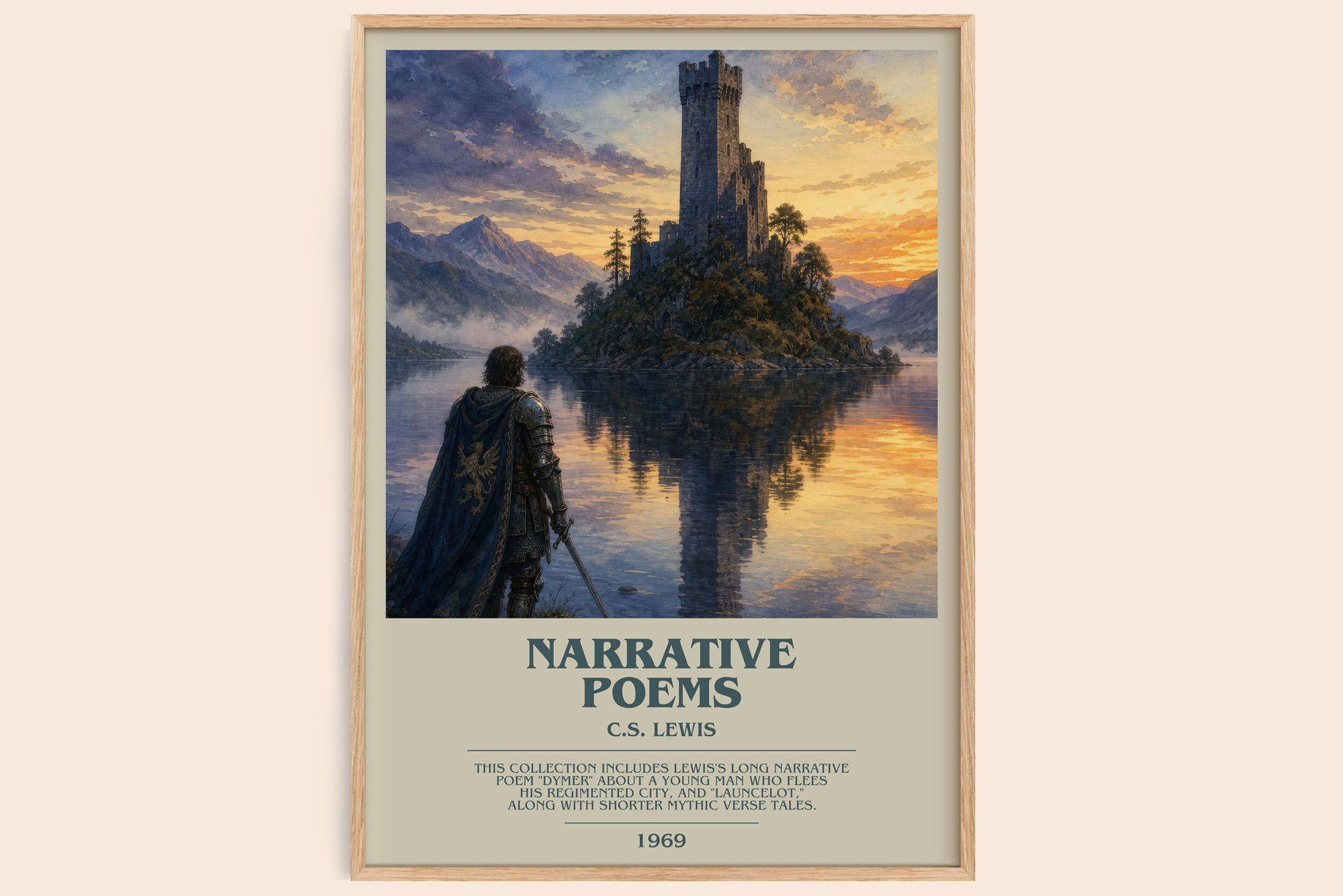 Narrative Poems bookish book poster by C.S. Lewis – framed literary art print