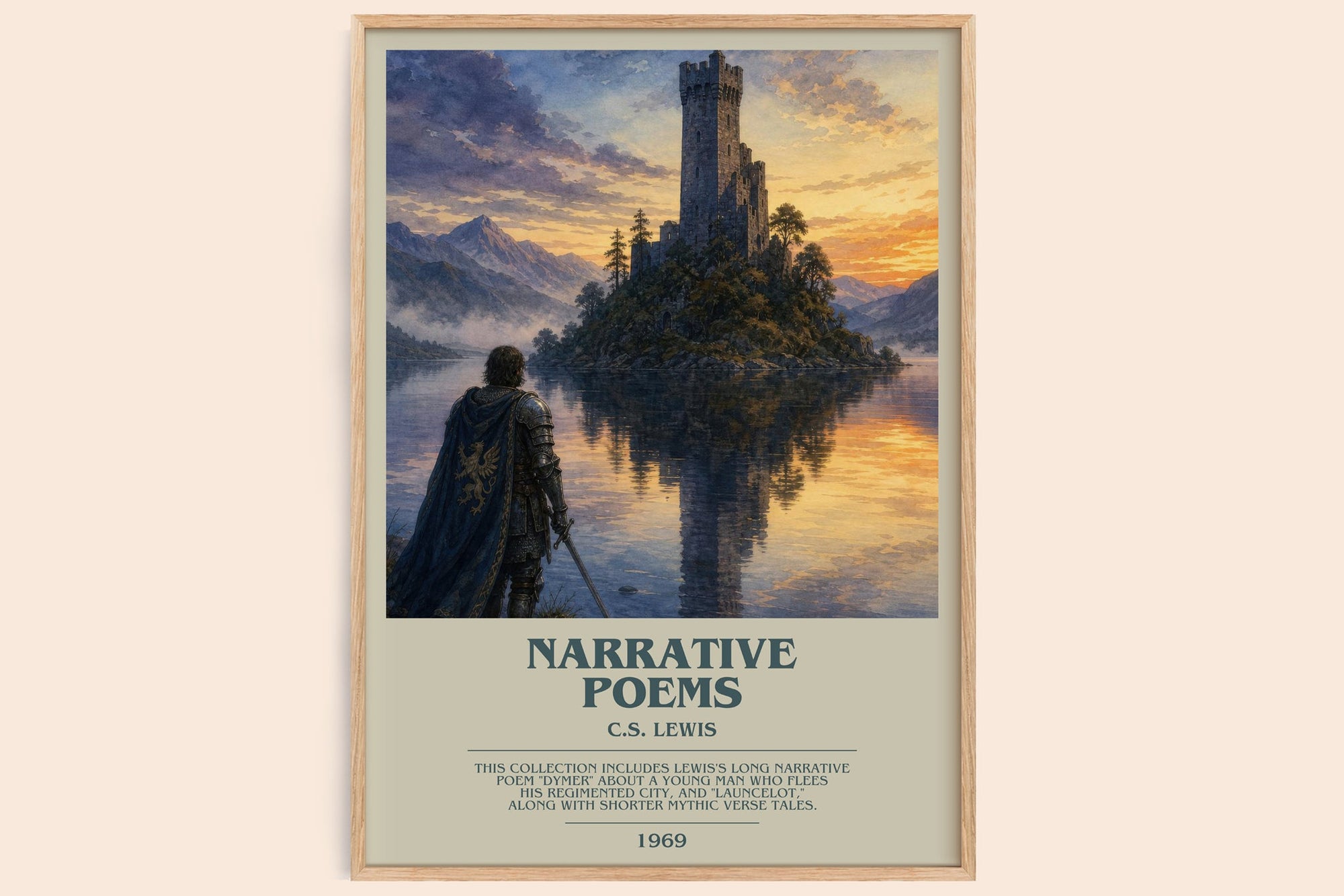 Narrative Poems bookish book poster by C.S. Lewis – framed literary art print
