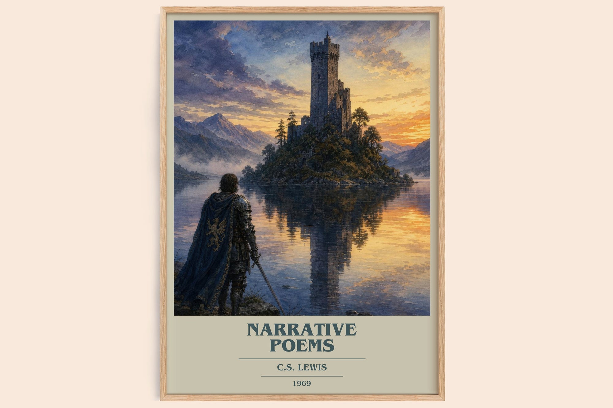 Narrative Poems book cover book poster by C.S. Lewis – framed literary art print