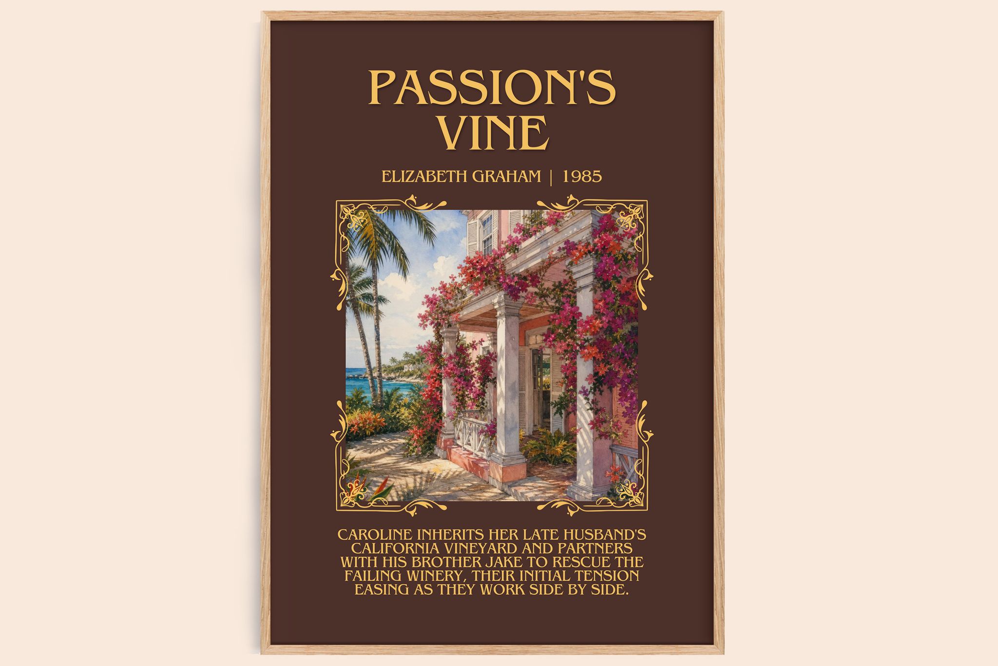 Passion's Vine Minimalist Book Poster by Elizabeth Graham