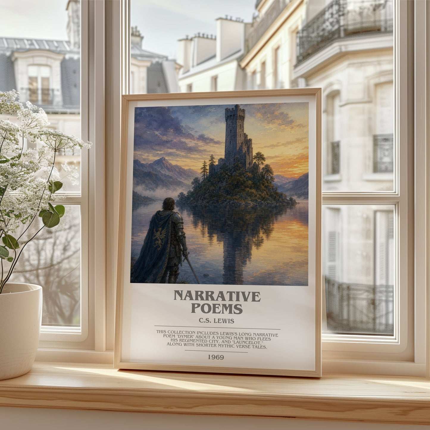 Narrative Poems bookish poster colour and style options – C.S. Lewis book art