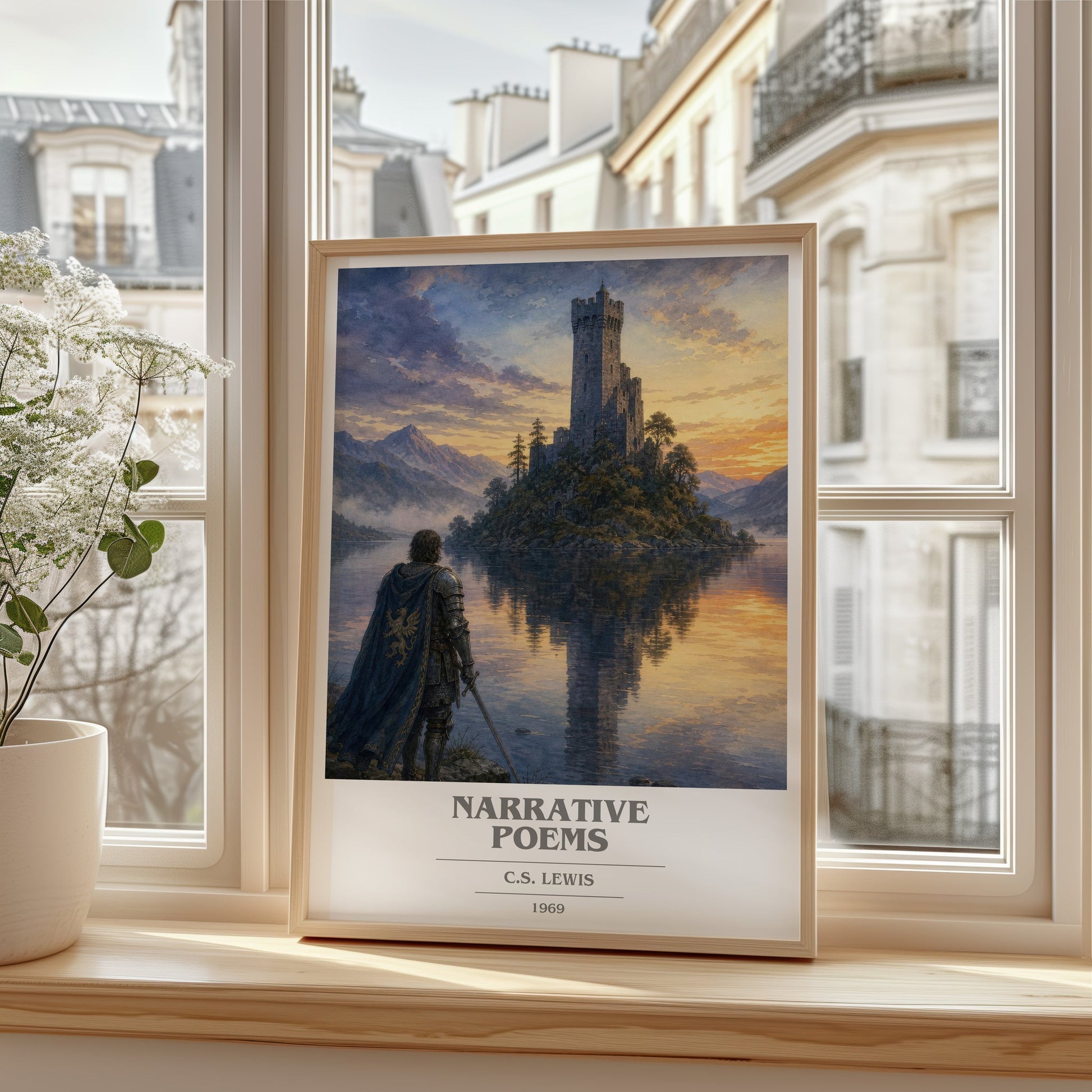 Narrative Poems book cover poster colour and style options – C.S. Lewis book art
