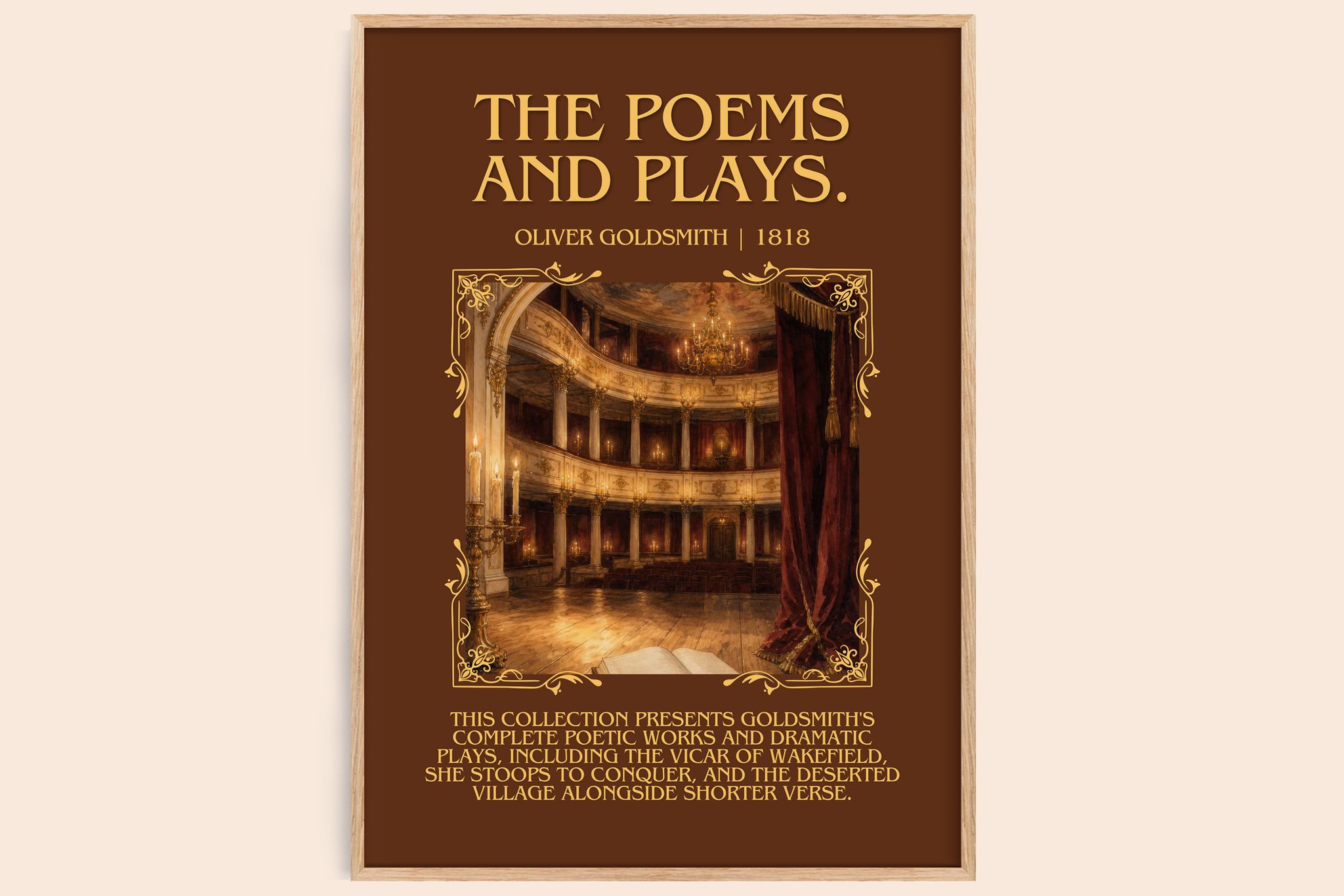 The poems and plays. Minimalist Book Poster by Oliver Goldsmith