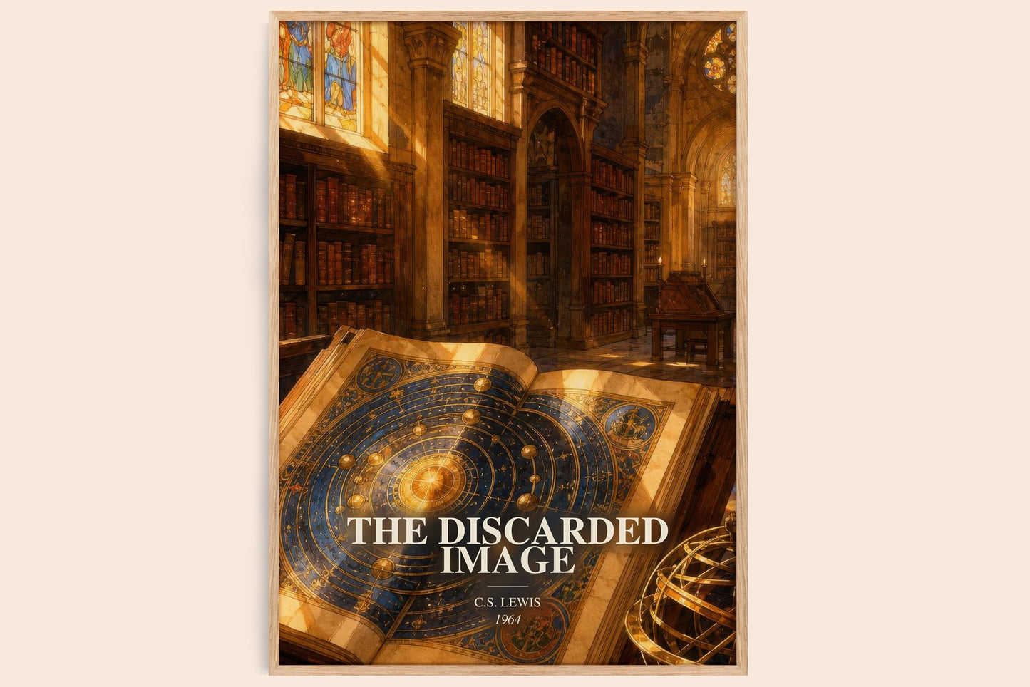 The Discarded Image watercolour book poster by C.S. Lewis – framed literary art print