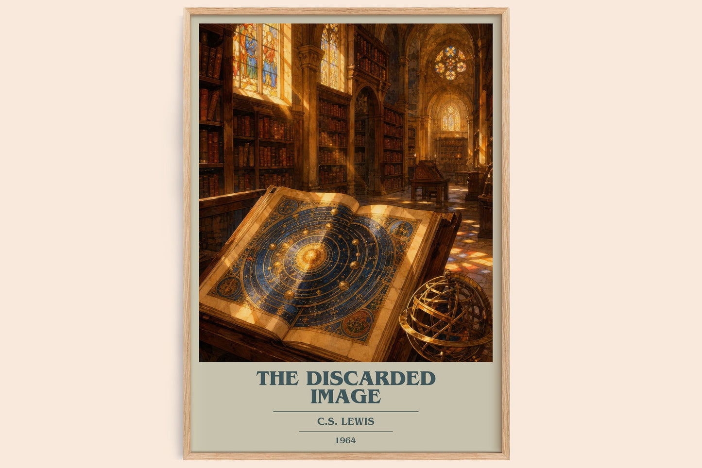 The Discarded Image book cover book poster by C.S. Lewis – framed literary art print
