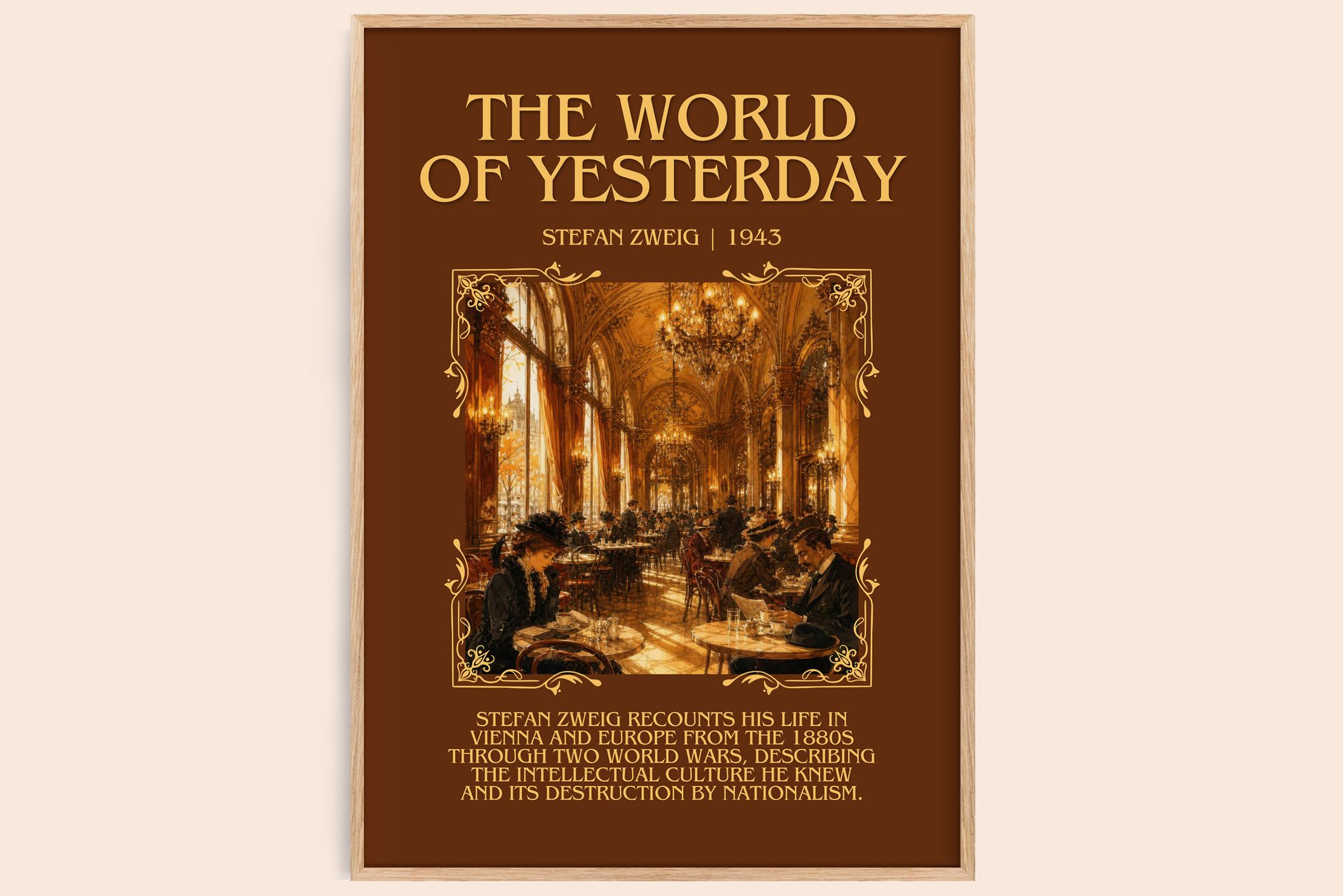 The World of Yesterday Minimalist Book Poster by Stefan Zweig