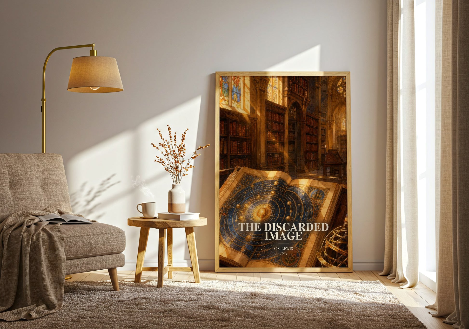 The Discarded Image watercolour print in frame leaning in hallway – non fiction wall art