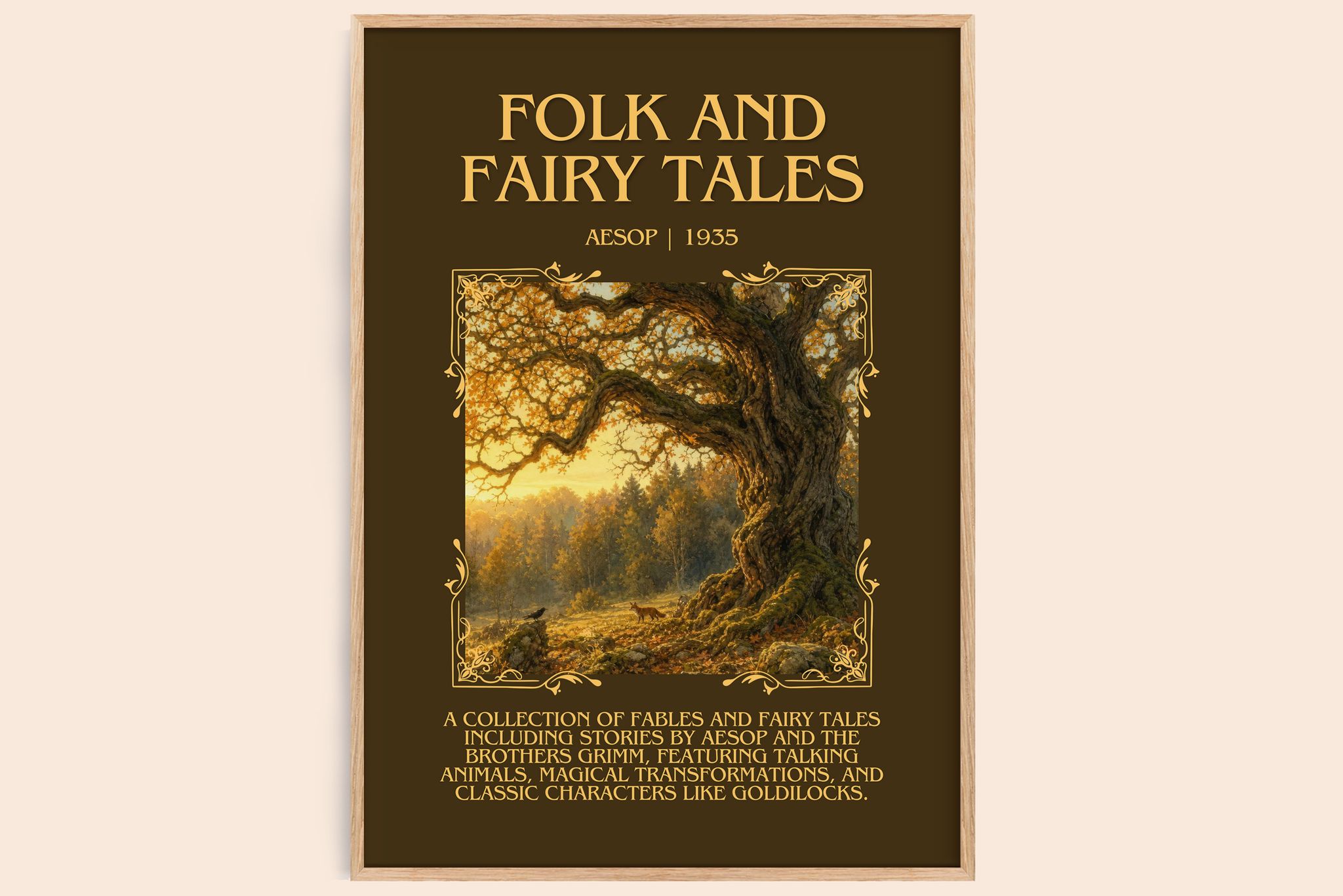 Folk and fairy tales Minimalist Book Poster by Aesop