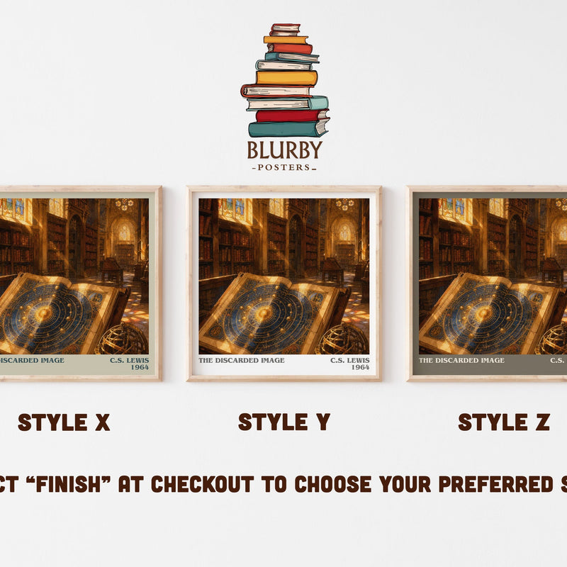 The Discarded Image literary print in frame leaning in hallway – non fiction wall art
