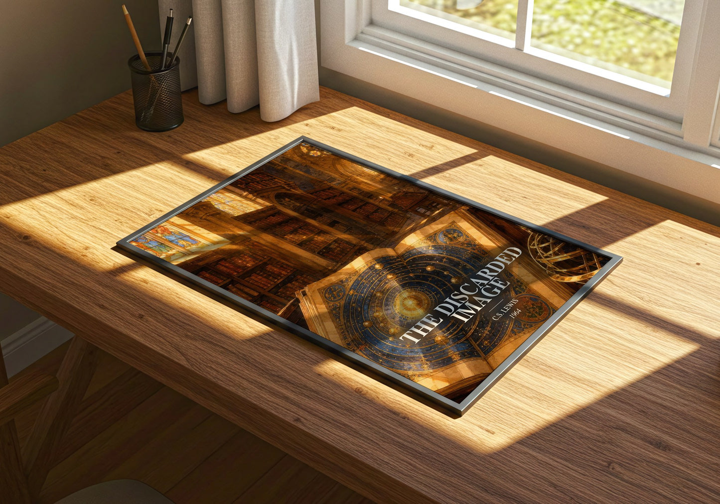 The Discarded Image watercolour book poster framed on wall – non fiction wall art