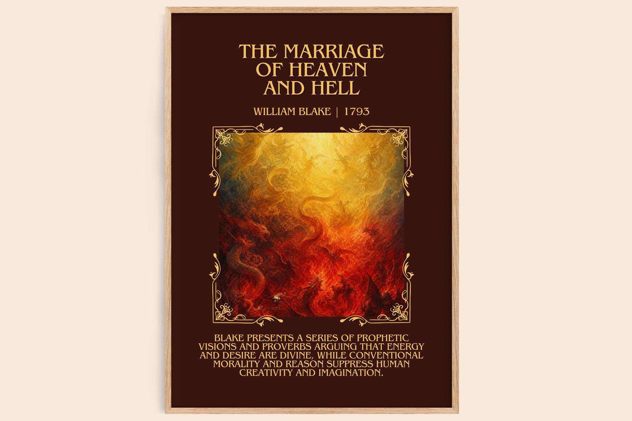 marriage of Heaven and Hell Minimalist Book Poster by William Blake