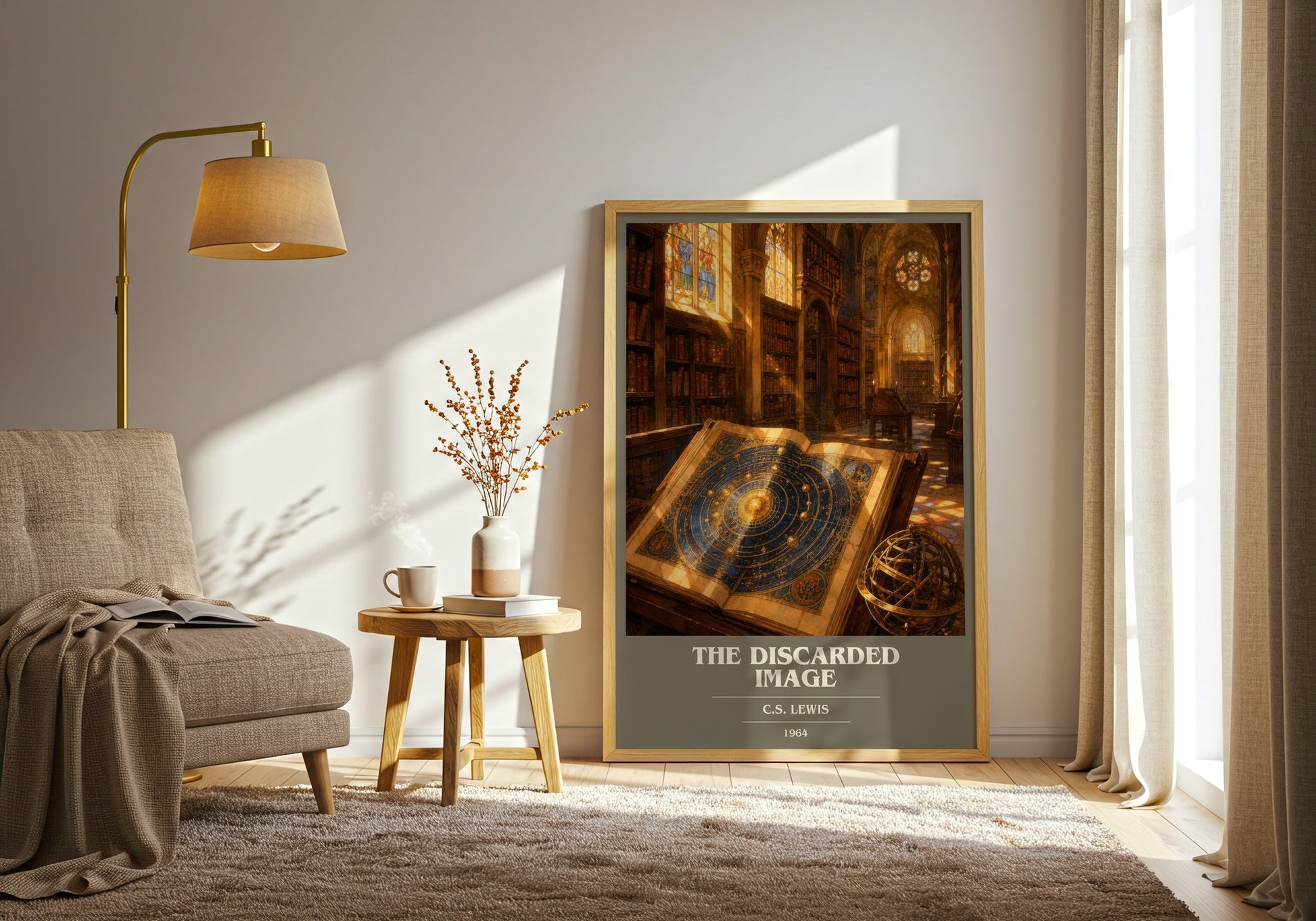 The Discarded Image book cover print on bookshelf – C.S. Lewis fan gift