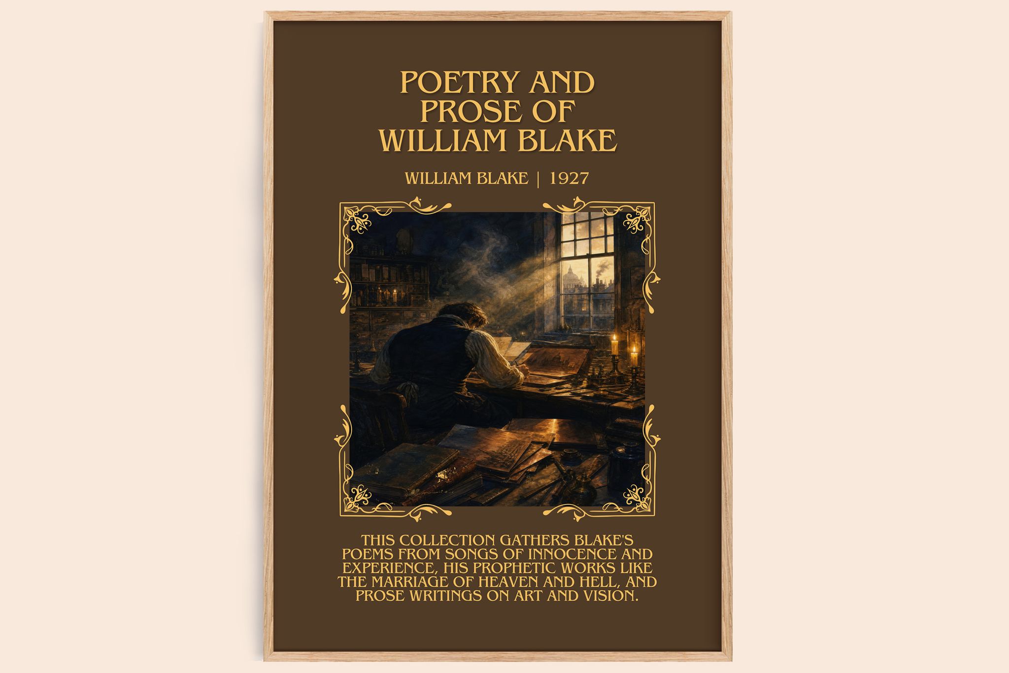 Poetry and prose of William Blake Minimalist Book Poster by W. Blake