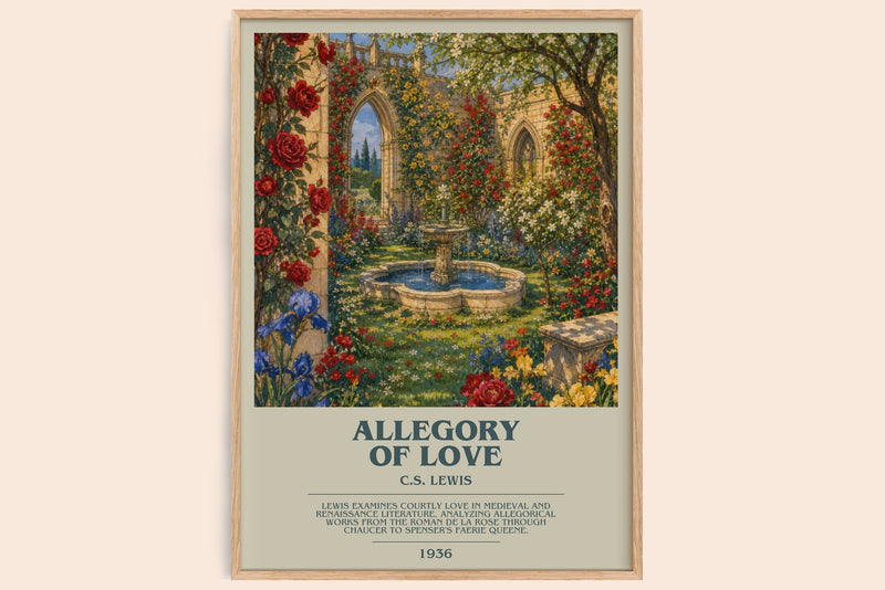 Allegory Of Love bookish book poster by C.S. Lewis – framed literary art print