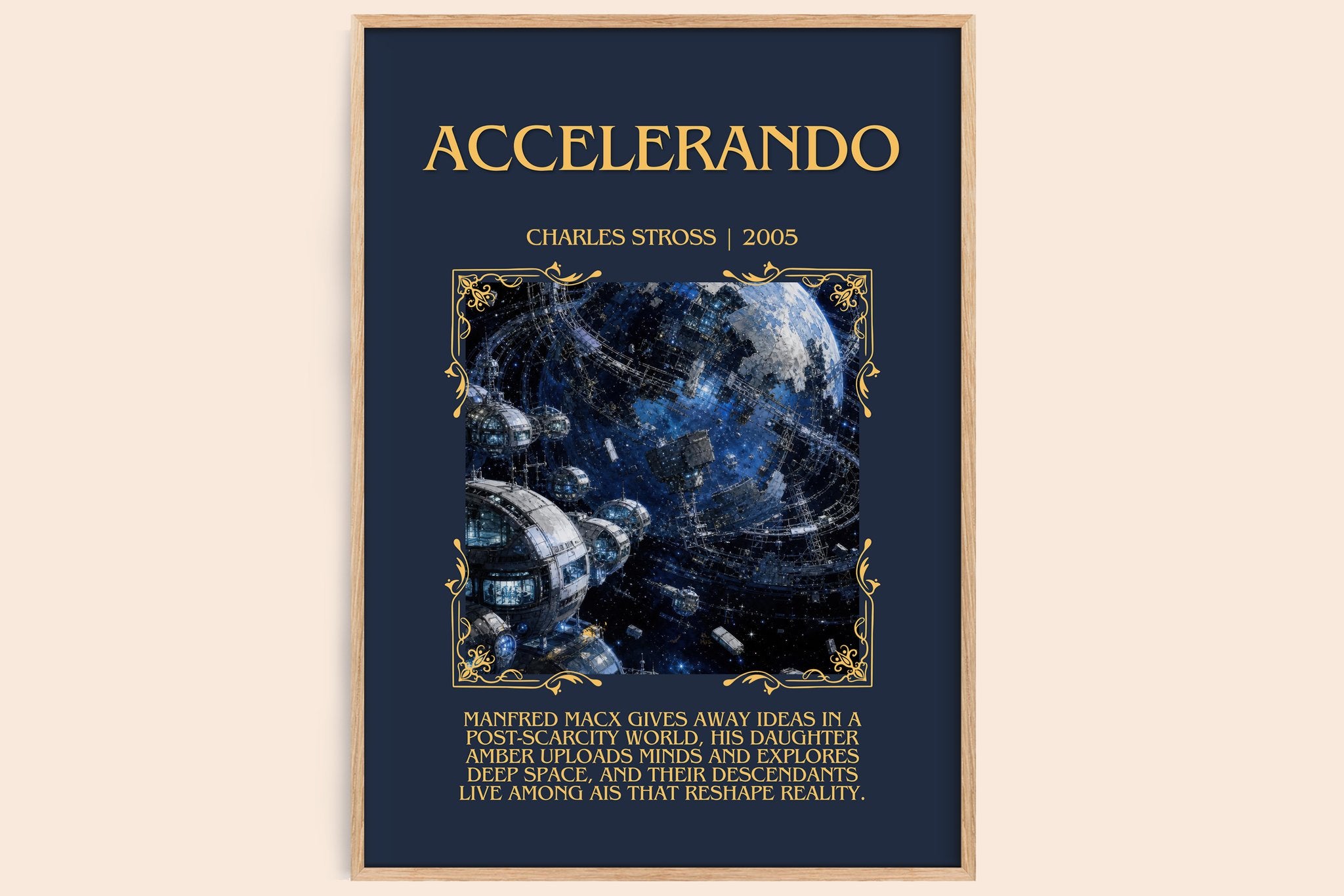 Accelerando Minimalist Book Poster by Charles Stross