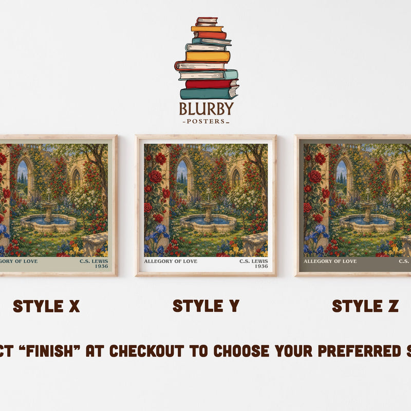 Allegory Of Love literary print in frame leaning in hallway – non fiction wall art