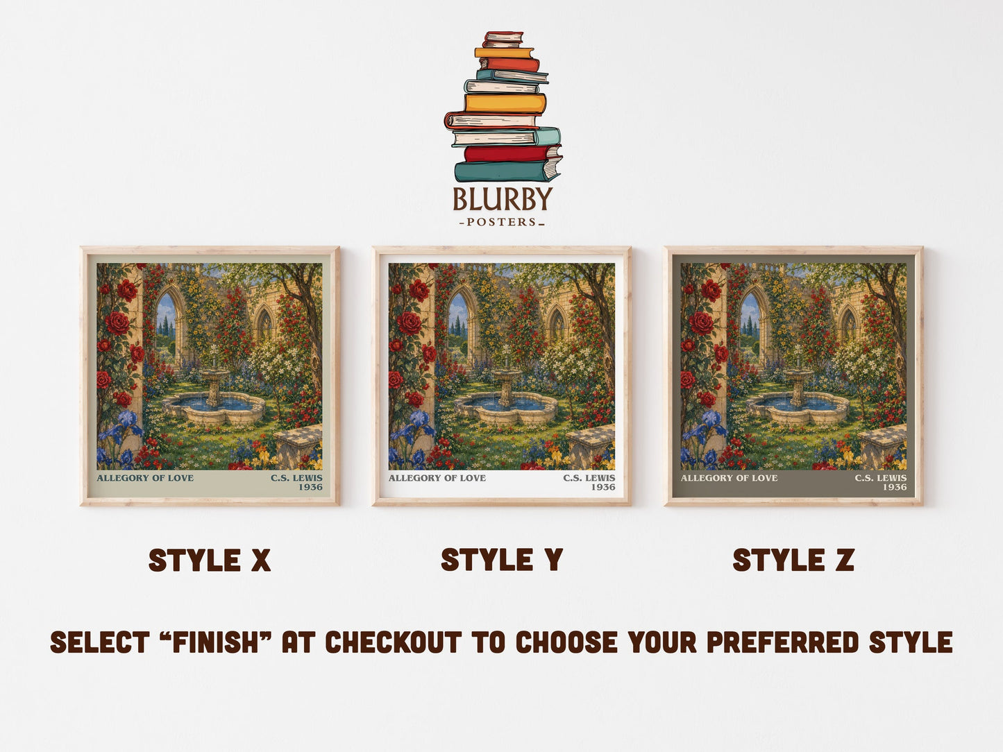 Allegory Of Love literary print in frame leaning in hallway – non fiction wall art