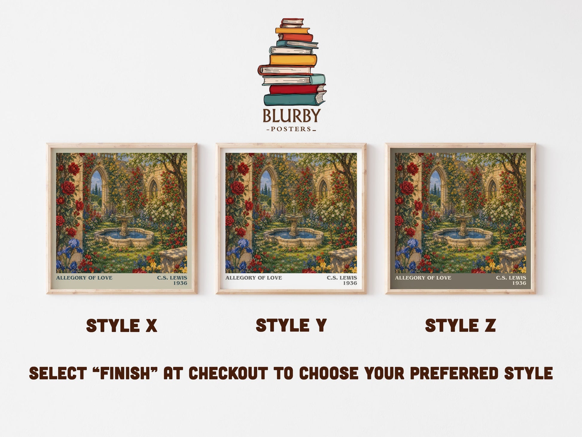 Allegory Of Love literary print in frame leaning in hallway – non fiction wall art