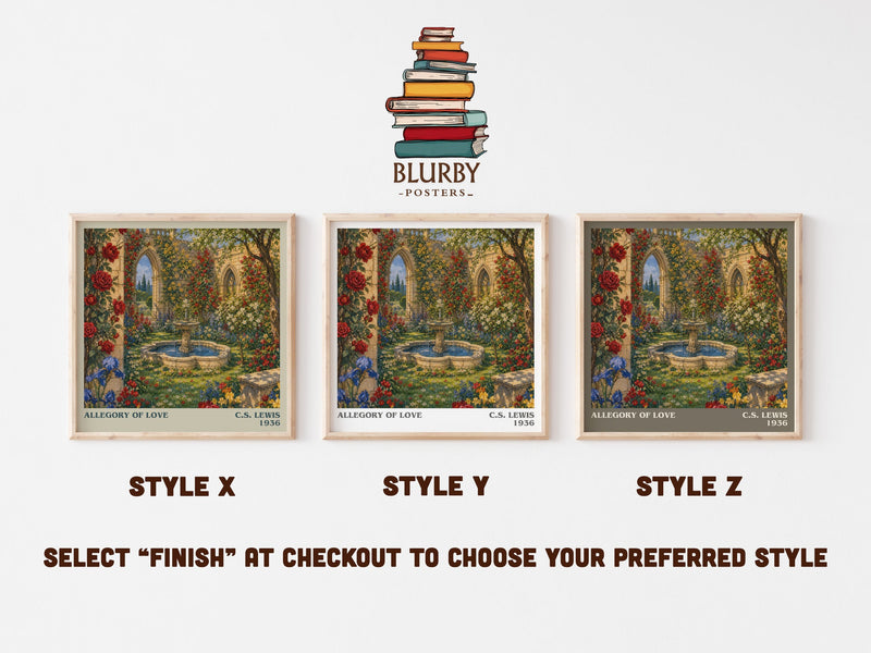 Allegory Of Love literary print in frame leaning in hallway – non fiction wall art