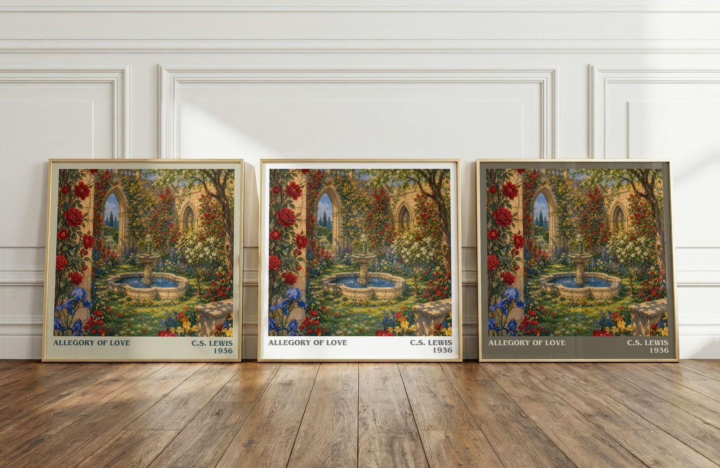 Allegory Of Love literary art print colour and style options – C.S. Lewis book art