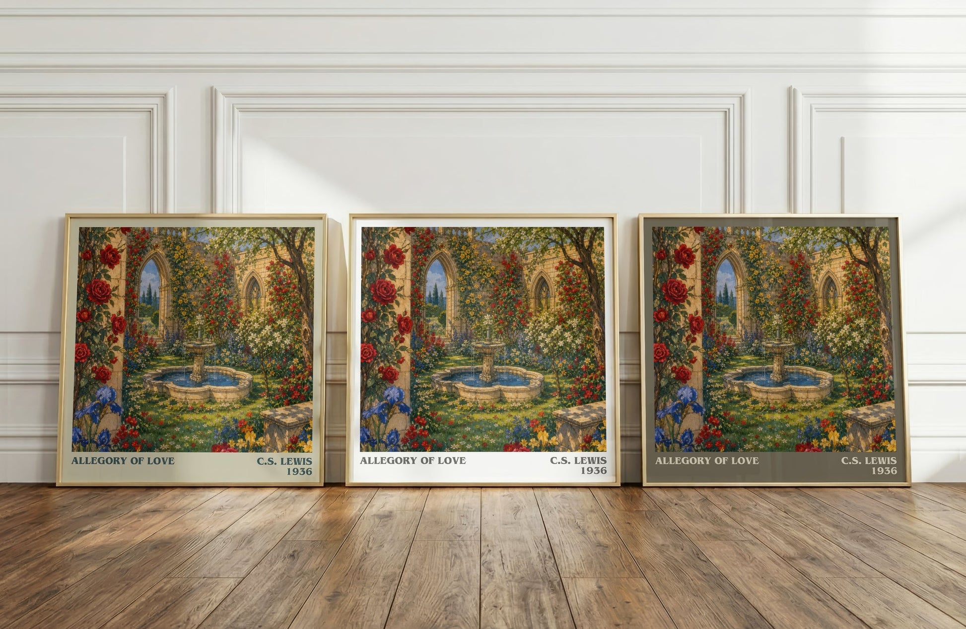 Allegory Of Love literary art print colour and style options – C.S. Lewis book art