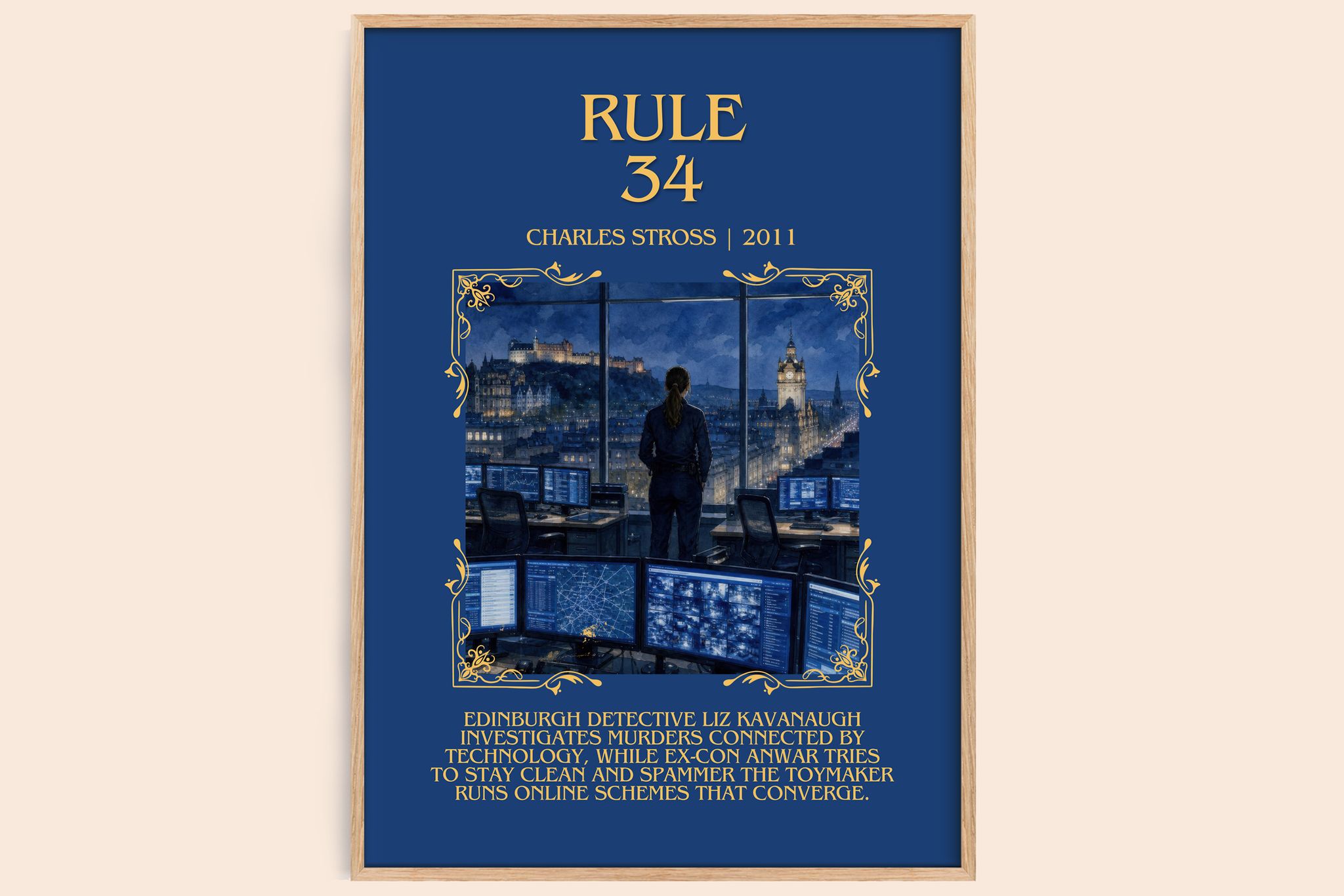 Rule 34 Minimalist Book Poster by Charles Stross