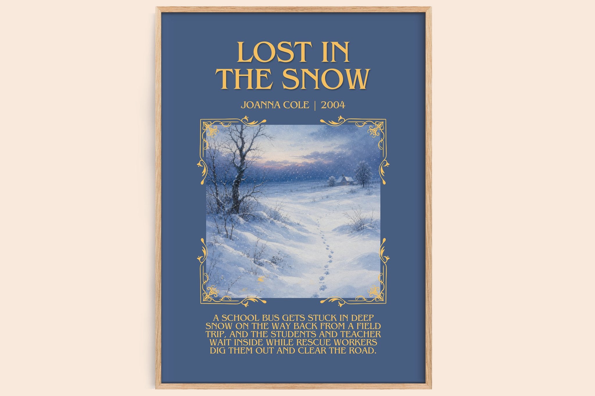 Lost in the snow Minimalist Book Poster by Joanna Cole