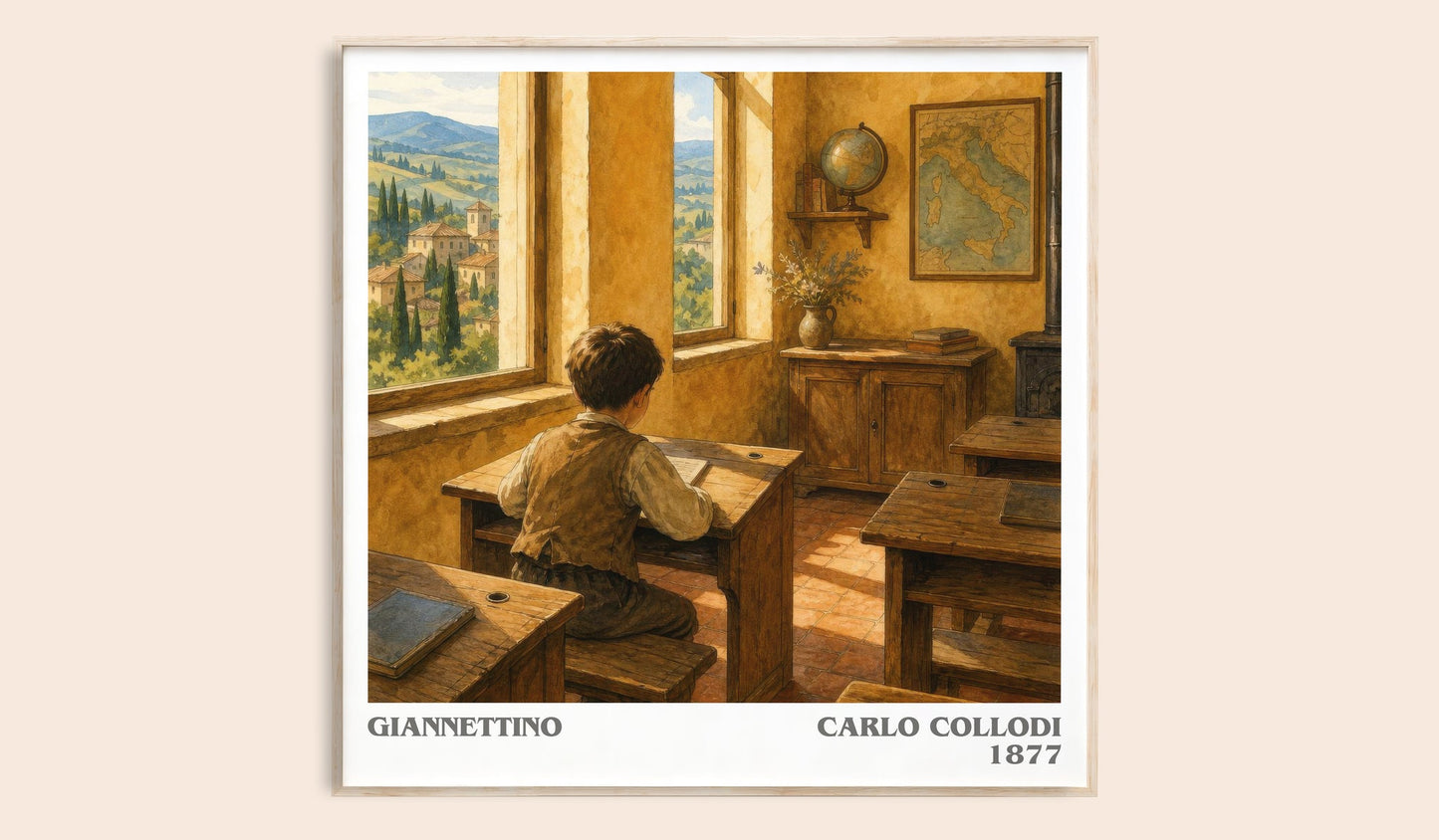 Giannettino literary book poster by Carlo Collodi – framed literary art print