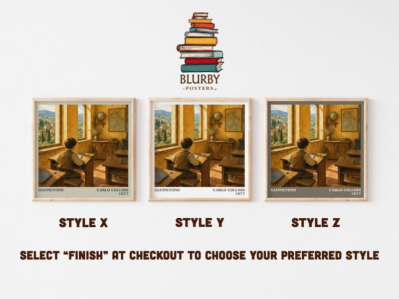 Giannettino literary print in frame leaning in hallway – childrens wall art