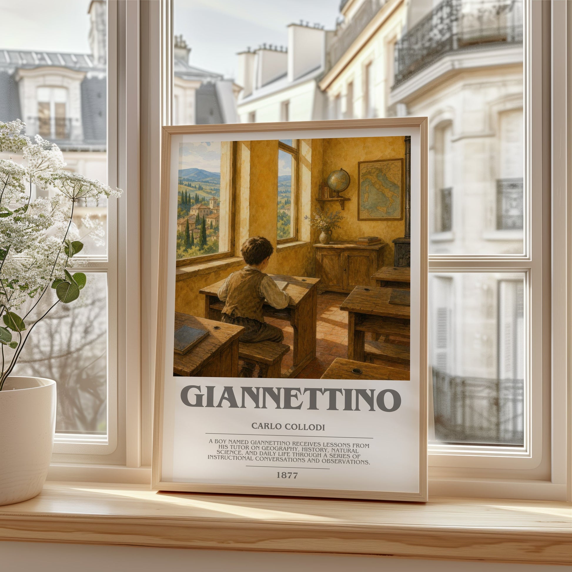 Giannettino bookish poster colour and style options – Carlo Collodi book art