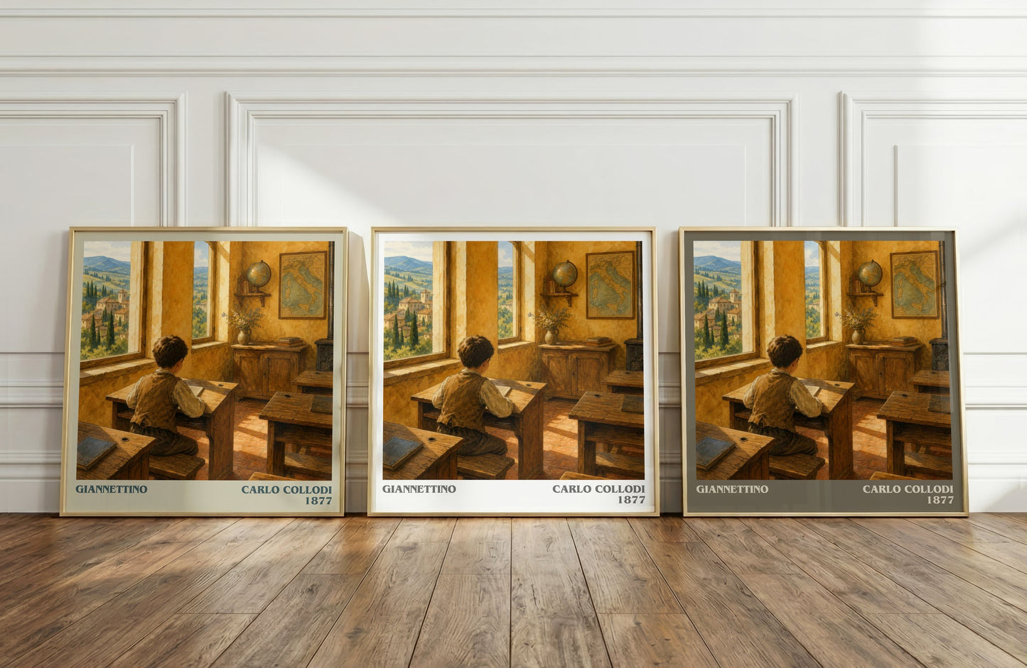 Giannettino literary art print colour and style options – Carlo Collodi book art