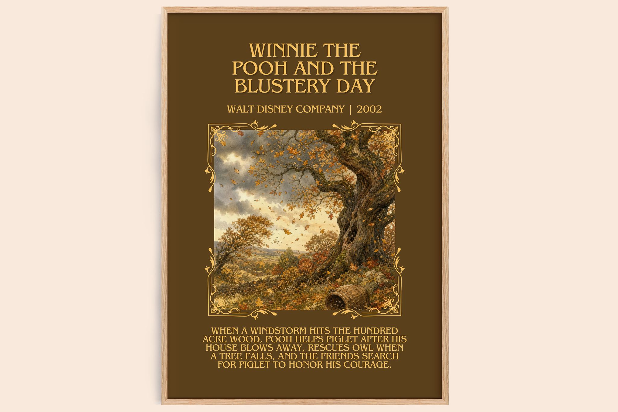 Winnie the Pooh and the Blustery Day Minimalist Book Poster by Walt Disney Company