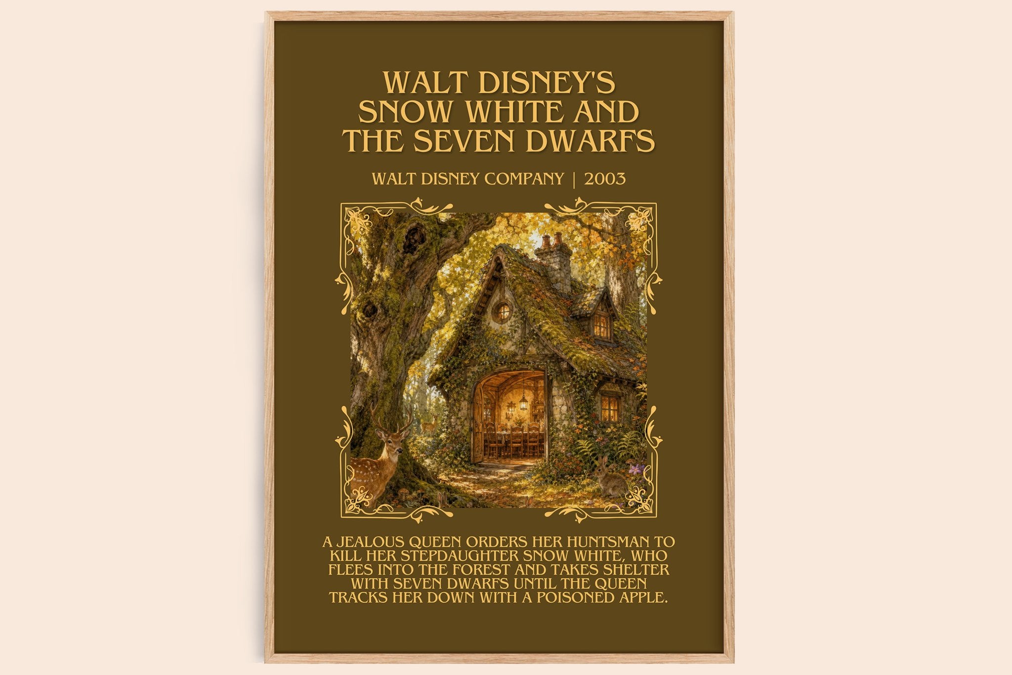 Walt Disney's Snow White and the seven dwarfs Minimalist Book Poster by Walt Disney Company