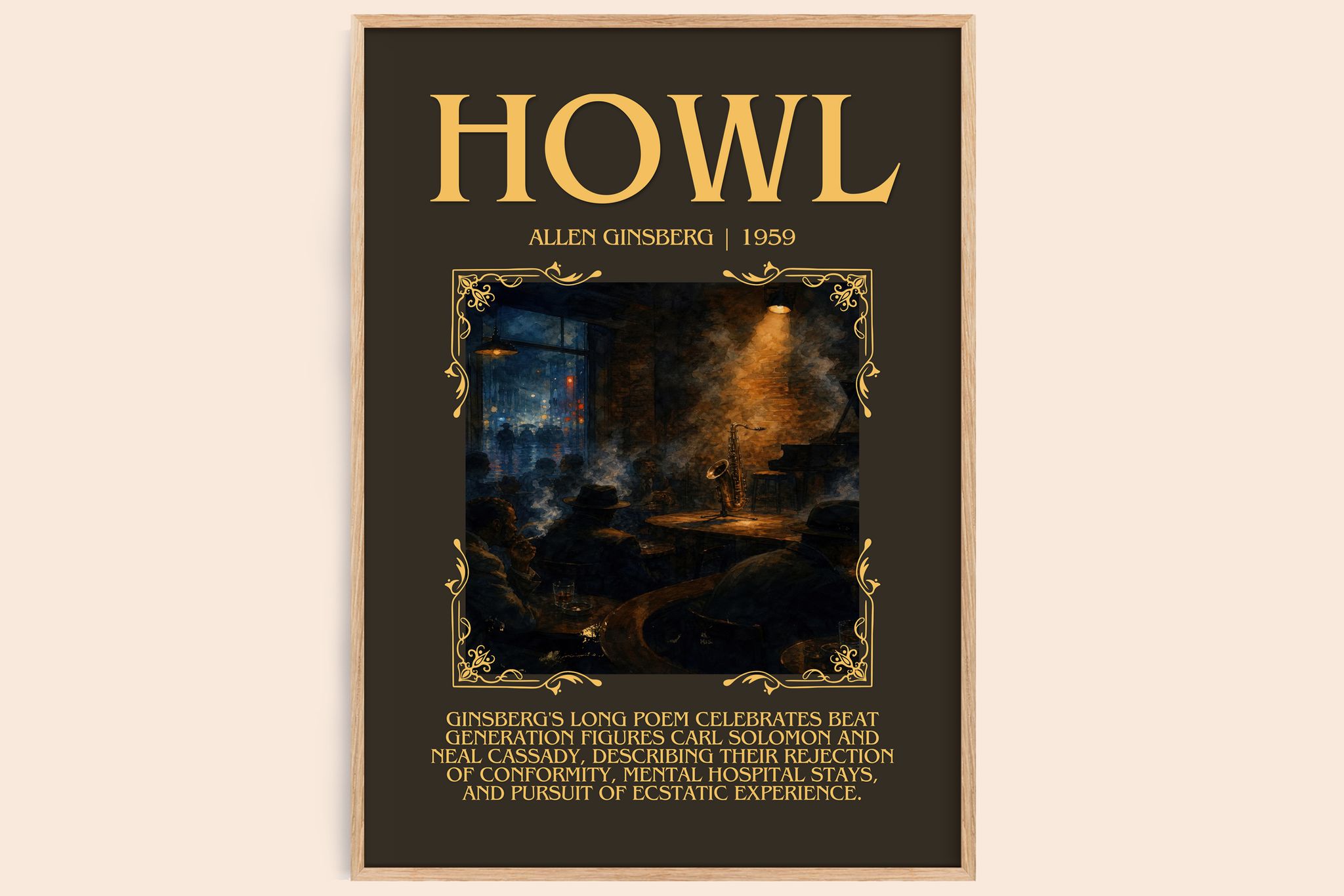 Howl Minimalist Book Poster by Allen Ginsberg