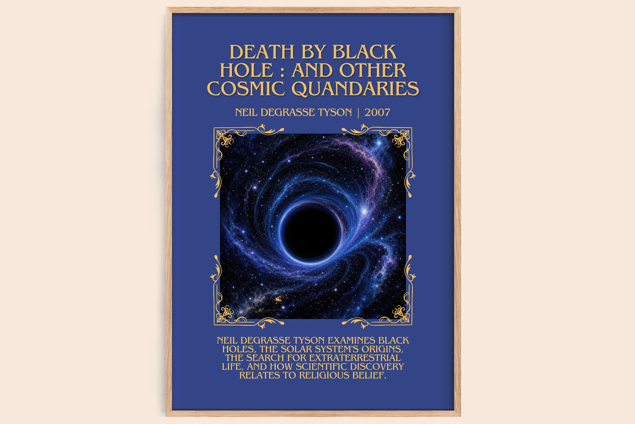 Death by black hole : and other cosmic quandaries Minimalist Book Poster by Neil deGrasse Tyson