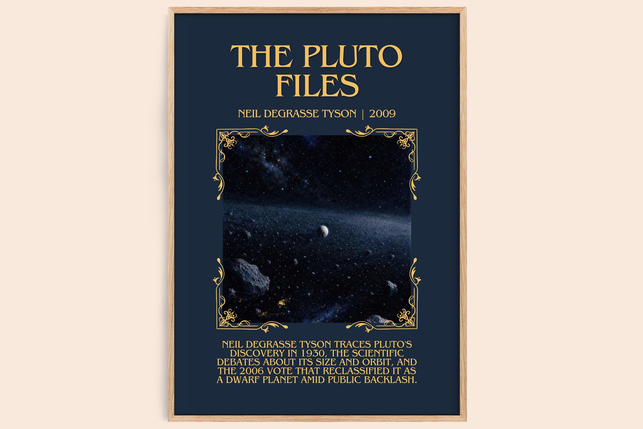 The Pluto Files Minimalist Book Poster by Neil deGrasse Tyson