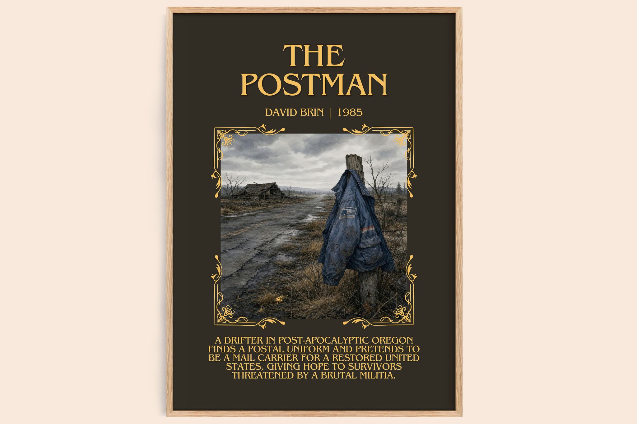 The Postman Minimalist Book Poster by David Brin