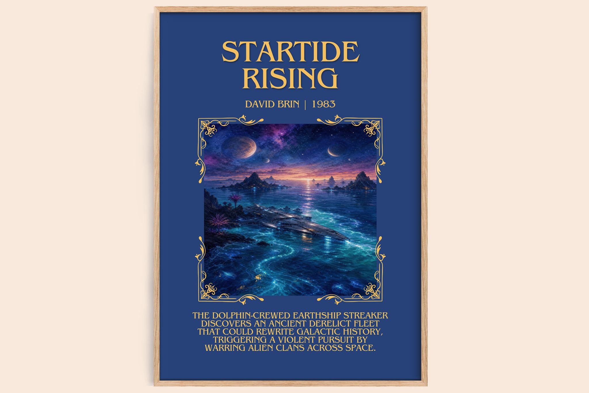 Startide Rising Minimalist Book Poster by David Brin