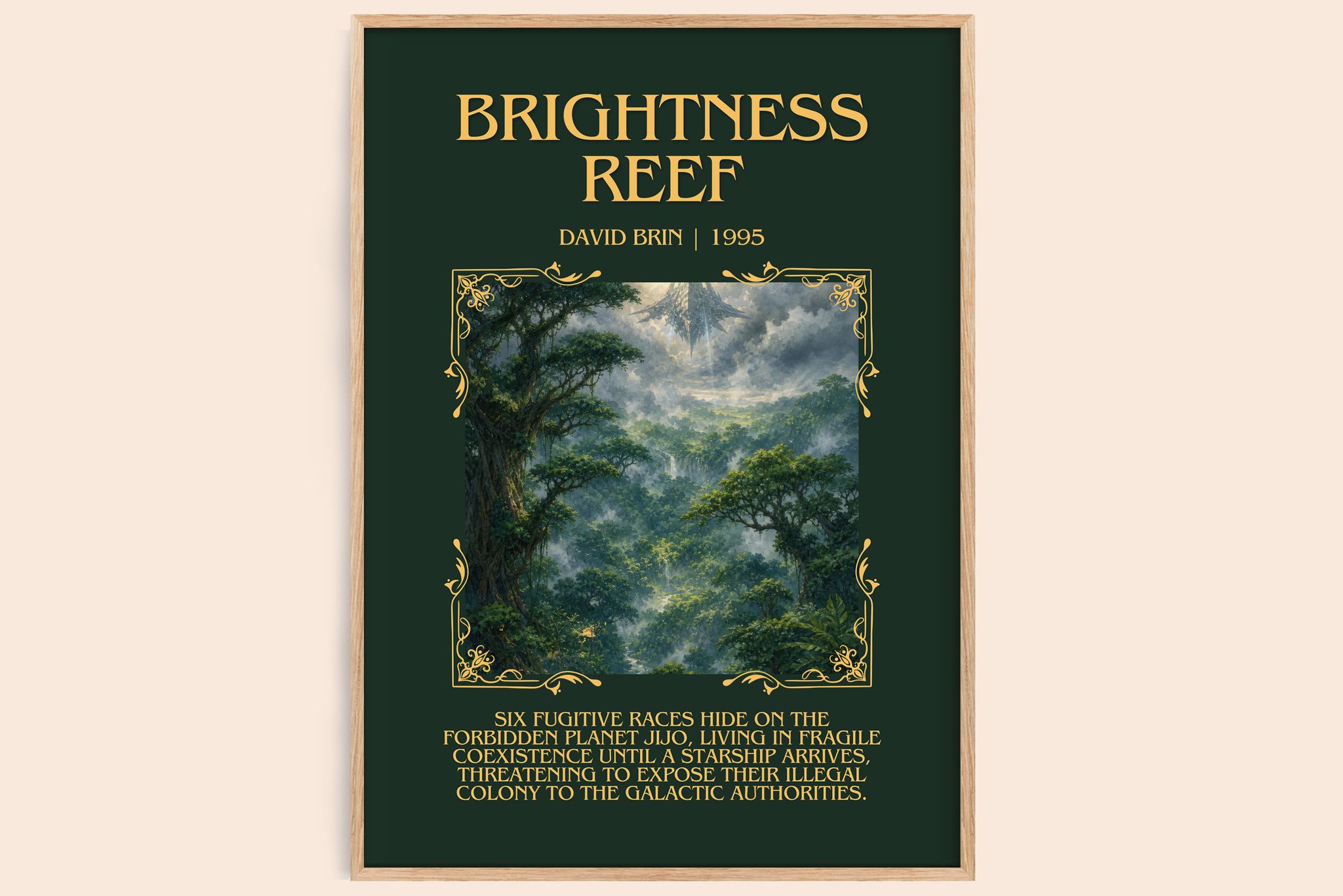 Brightness reef Minimalist Book Poster by David Brin