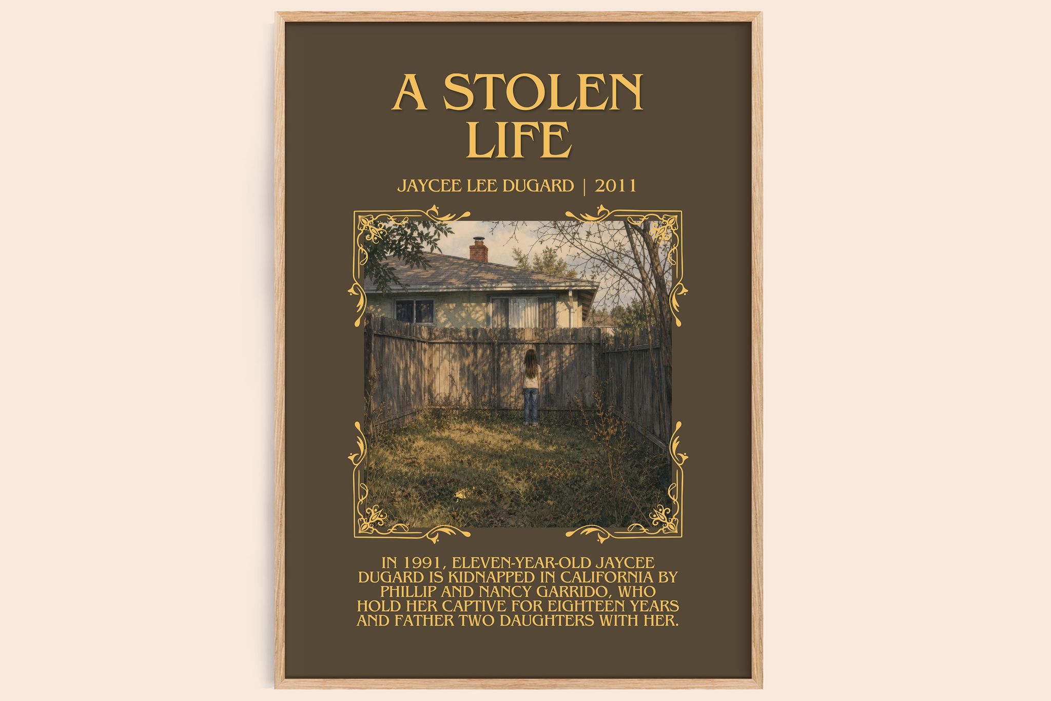 A Stolen Life Minimalist Book Poster by Jaycee Lee Dugard