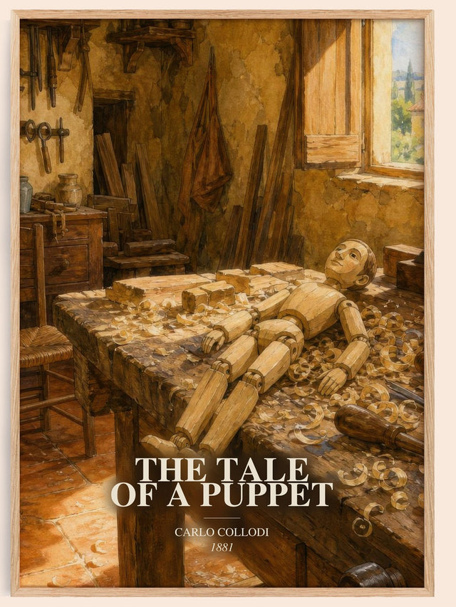 The Tale Of A Puppet Book Watercolour Illustration by Carlo Collodi