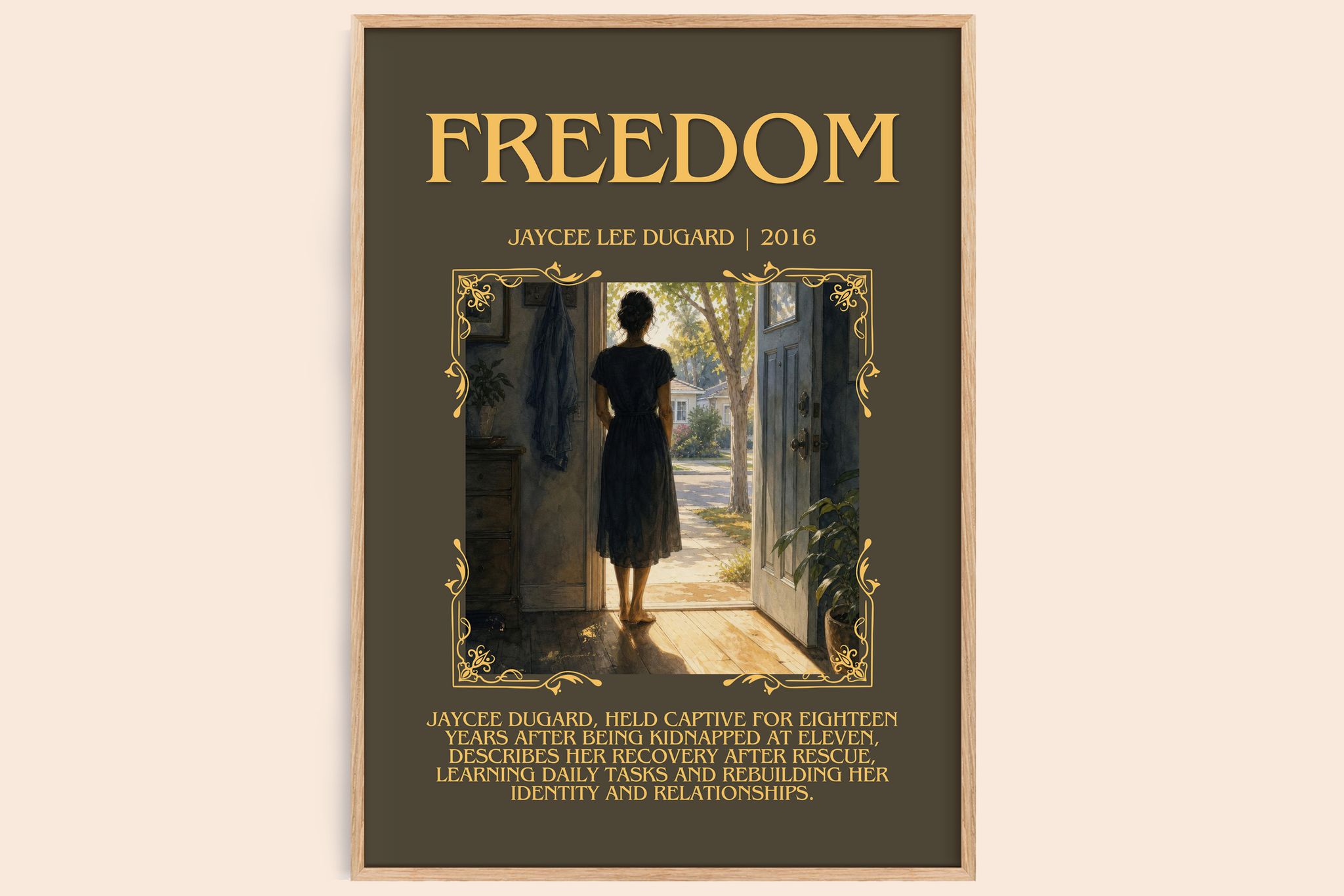 Freedom Minimalist Book Poster by Jaycee Lee Dugard