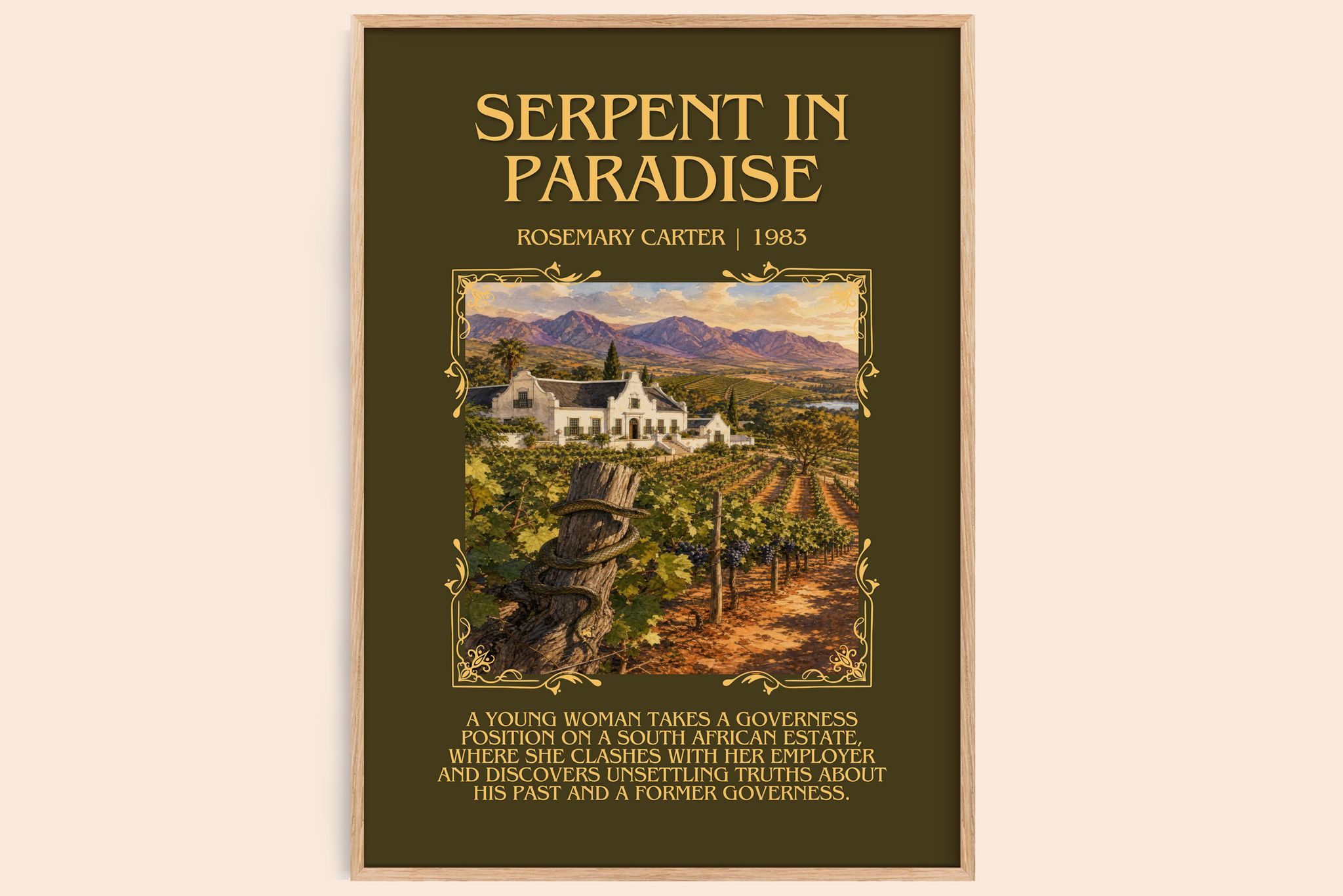 Serpent in paradise Minimalist Book Poster by Rosemary Carter