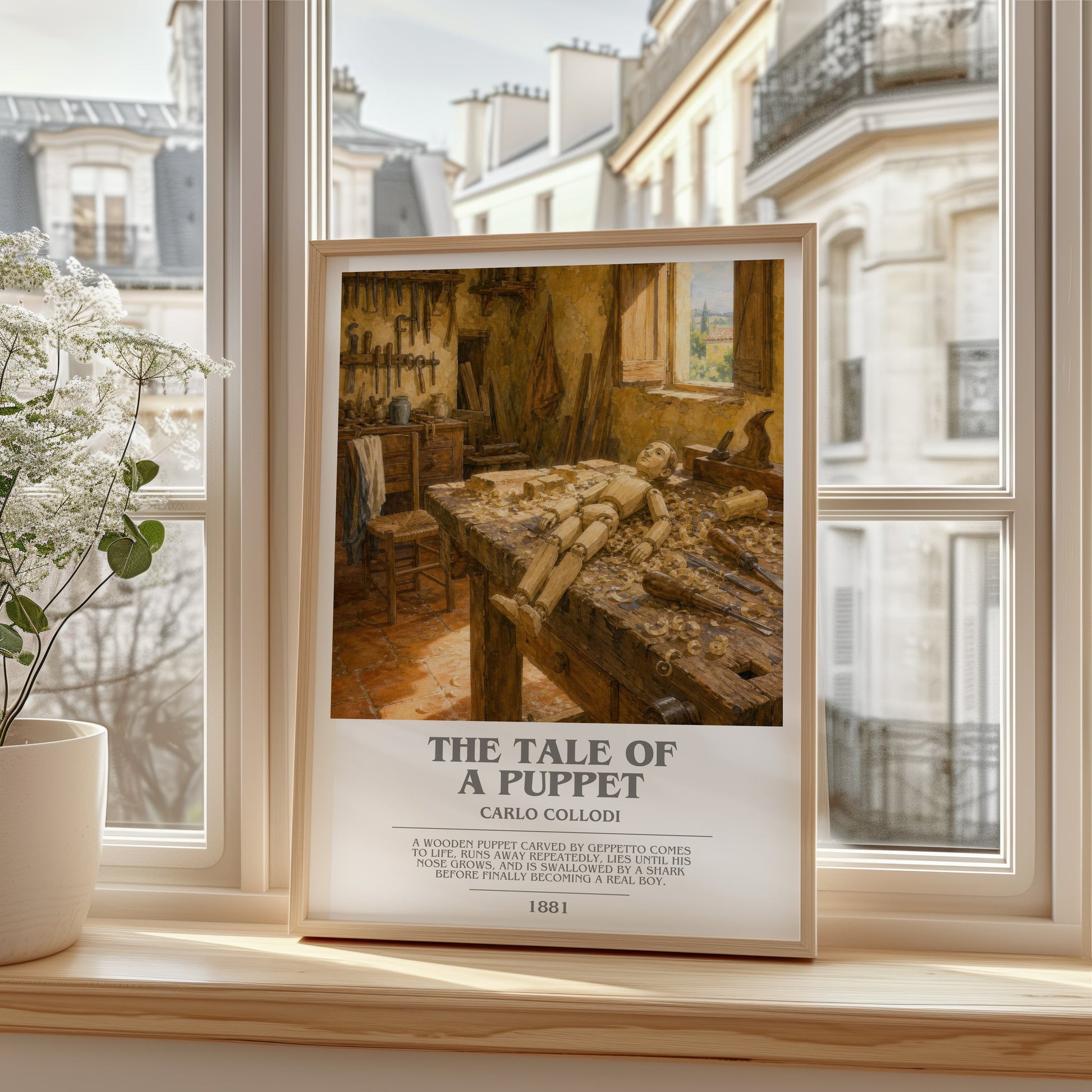 The Tale Of A Puppet bookish poster colour and style options – Carlo Collodi book art