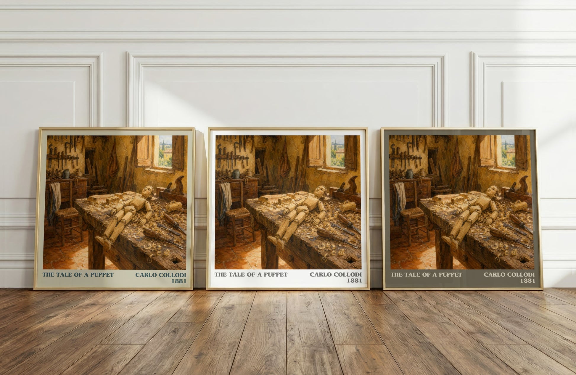 The Tale Of A Puppet literary art print colour and style options – Carlo Collodi book art