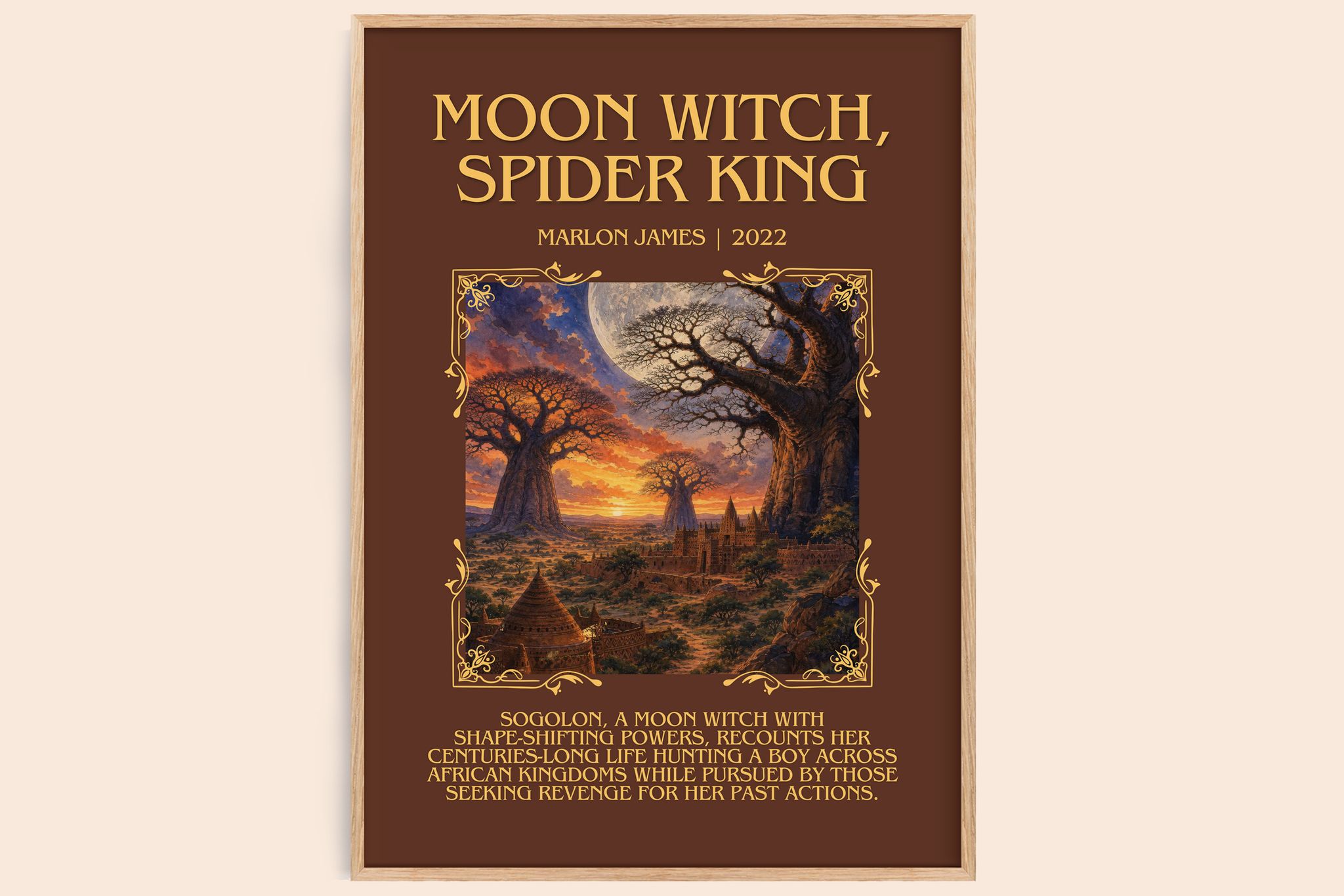 Moon Witch, Spider King Minimalist Book Poster by Marlon James