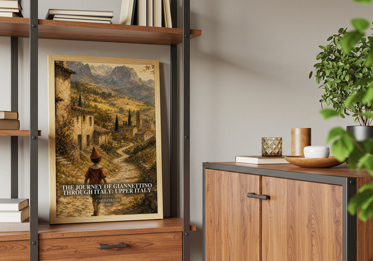 The Journey Of Giannettino Through Italy: Upper Italy book watercolour illustration paper finish options – matte satin gloss