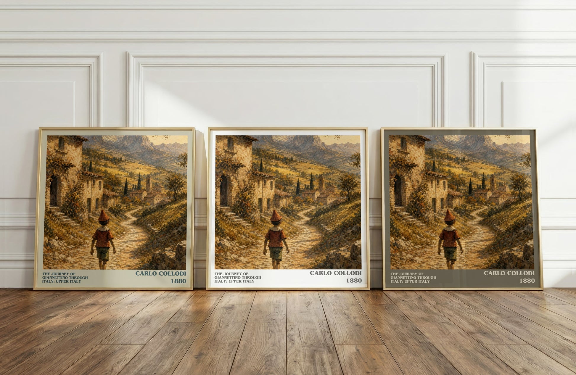 The Journey Of Giannettino Through Italy: Upper Italy literary art print colour and style options – Carlo Collodi book art