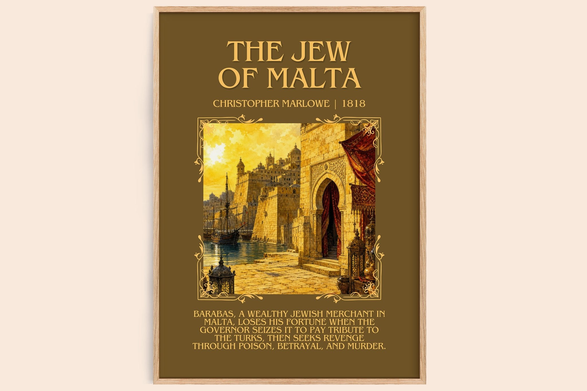 The Jew of Malta Minimalist Book Poster by Christopher Marlowe